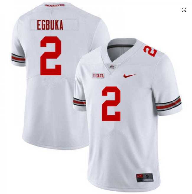 Mens Ohio State Buckeyes #2 Emeka Egbuka White Vapor Limited Stitched Jersey Dzhi